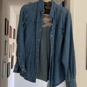 Harley Davidson long sleeve women’s jean shirt